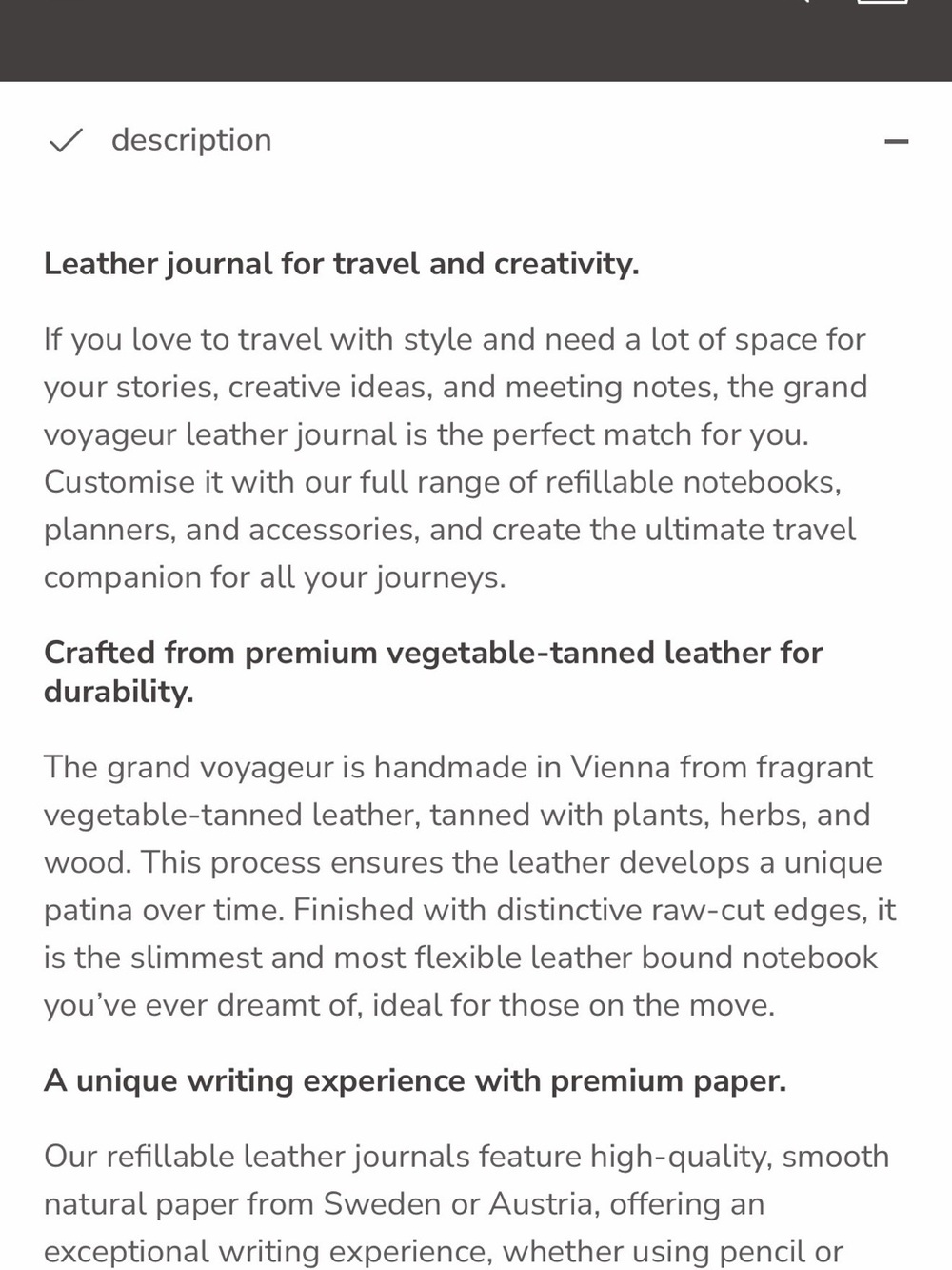 Paper Republic - Grand Voyager Leather Notebook (xl) Venezia NWOT - Picture 3 of 11
